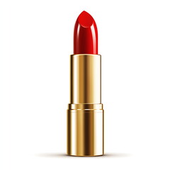 The red lipstic isolated on a white background