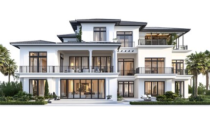 Fototapeta premium High Quality Luxury House In White Background