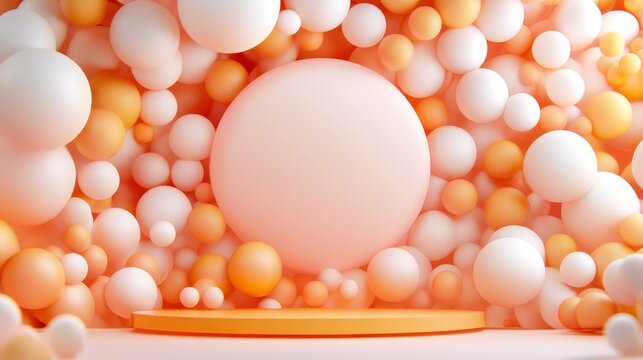 Striking contrast single white sphere amidst sea of yellow spheres and white
