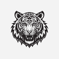 Discover a stunning tiger head silhouette design, perfect for logos, apparel, tattoos, and digital projects. High-quality, versatile vector art for bold and creative statements.