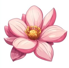 Illustration of a Pink Cosmos Flower