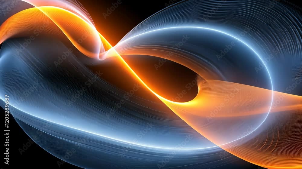 Poster abstract design with flowing lines and vibrant colors creating a sense of movement and energy