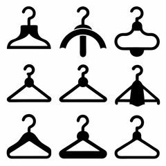 Variety of Stylish Clothing Hangers in Black and White