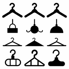 Variety of Stylish Clothing Hangers in Black and White