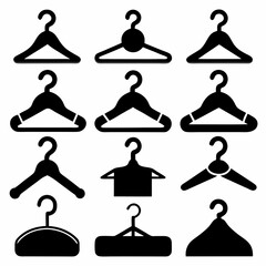 Variety of Stylish Clothing Hangers in Black and White