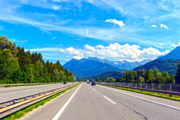 Fototapeta premium Rheintal/Walgau Autobahn A14 zwischen Feldkirch und Nenzing in Vorarlberg (Richtung Arlberg)