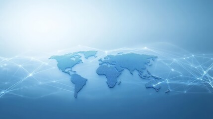 World map visualization, exploring global connections and data flow through intertwined lines dots