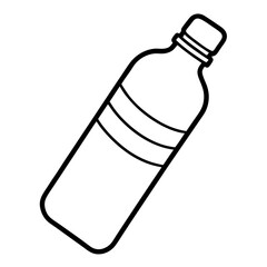 Sleek and Minimal Water Bottle Line Art