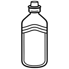 Sleek and Minimal Water Bottle Line Art