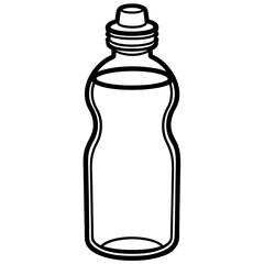 Sleek and Minimal Water Bottle Line Art