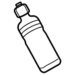 Sleek and Minimal Water Bottle Line Art