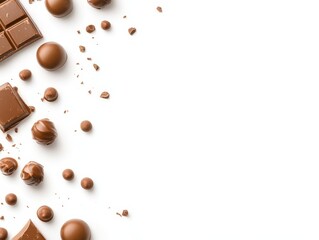 Obraz premium Exquisite chocolates on pristine white background, sweet treat for every occasion