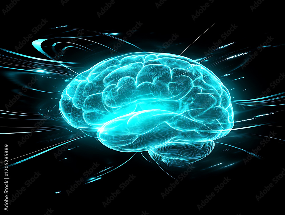 Poster exploring neural connectivity digital art brain visualization abstract environment futuristic viewpo