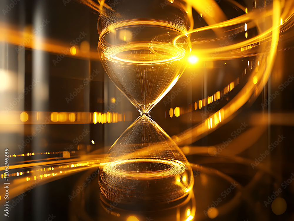 Poster Captivating hourglass displaying time studio setting digital art elegant atmosphere close-up view concept of time