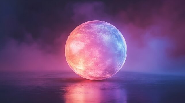 One translucent pastel orb glowing on a sleek dark backdrop 
