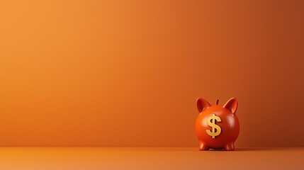 A vibrant orange piggy bank with a dollar sign, symbolizing savings and financial planning.