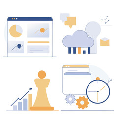 Minimalist Black & White Business Icons: Modern & Clean Design Elements for Presentations, Websites,