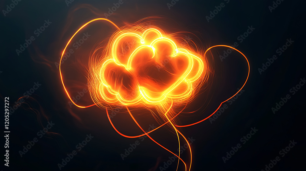 Aufkleber explosive energy burst digital artwork abstract dark background dynamic view visual impact