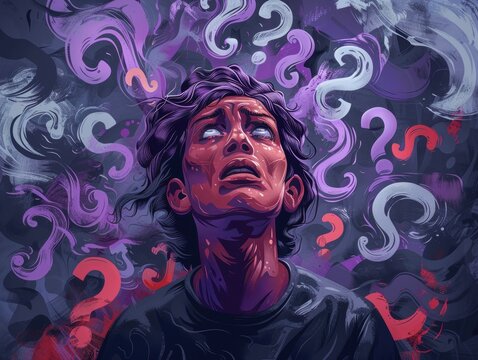 Man with a face full of questions