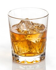 Glass of whiskey and ice
