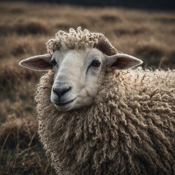 A sheep with exaggeratedly soft and round wool.