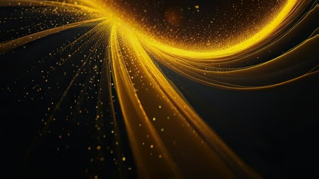 Golden Trails: Abstract 4K Motion Background of Sparkling Light