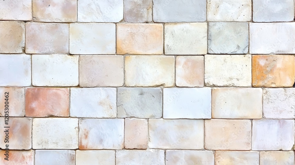 Poster intricate mosaic tile wall closeup view of textured patterns and architectural design