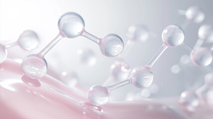 Minimalist Collagen Structure Background: Elegant Molecular Design for Science and Beauty Projects