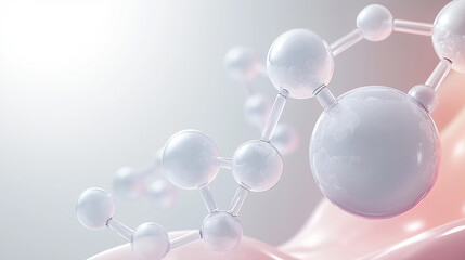 Minimalist Collagen Structure Background: Elegant Molecular Design for Science and Beauty Projects