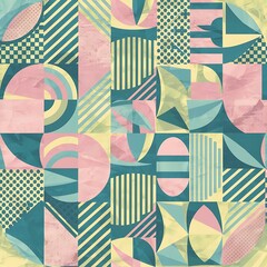 Pastel contemporary Memphis textured mobile phone wallpaper illustration