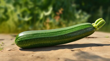 A photo of a fresh zucchini.