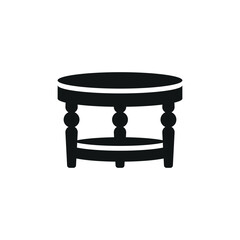 Coffee table icon represents functionality and home decor, perfect for interior design, furniture illustrations, and living room themes.