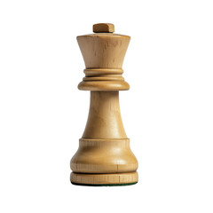 Classic wooden chess piece with elegant design transparent background isolated png