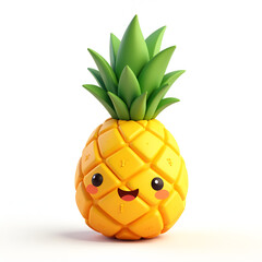 happy pineapple cartoon character,