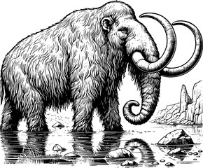 illustration of a mamoth isolated on white