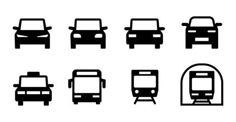 車・乗り物・交通手段のアイコンセット1