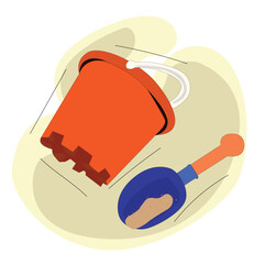 bucket with spatula kids plastic toy 