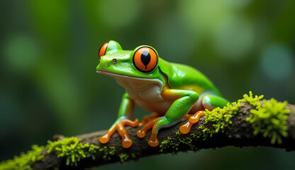Obraz premium green tree frog in the wild 