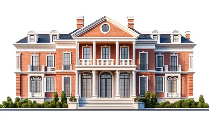 Fototapeta premium High Quality Luxury House In White Background