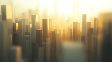 Fototapeta premium Golden Hour Metropolis: A Sunrise Cityscape