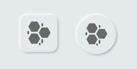 Hive solid icon in neomorphic design style. Honey signs vector illustration.