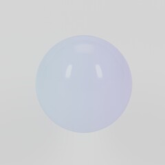 Realistic 3D glass ball with glares and highlights. Glossy volume blue purple circle pearl effect. Transparent glass sphere
