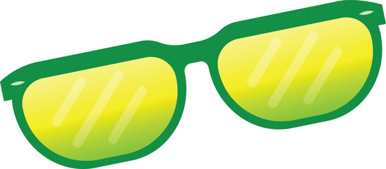 Green sunglasses isolated on white