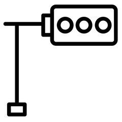 Lights Sign Traffic Line Icon