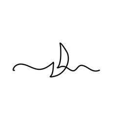 One continuous line drawing of moon