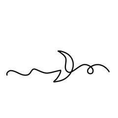 One continuous line drawing of moon