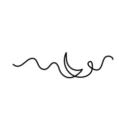 One continuous line drawing of moon