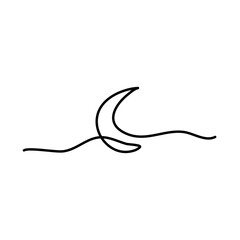 Obraz premium One continuous line drawing of moon