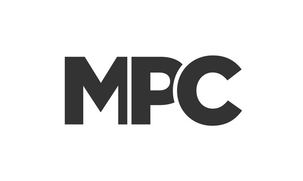 MPC logo design template with strong and modern bold text. Initial based vector logotype featuring simple and minimal typography. Trendy company identity.