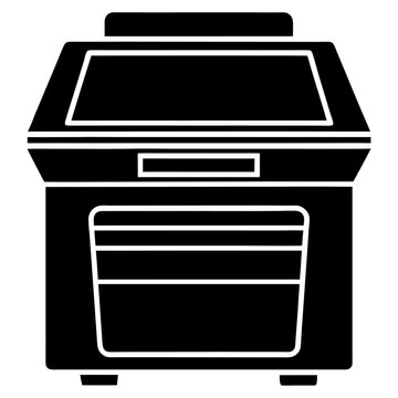 recommend clip art: Photocopier machine silhouette vector icon illustration , machine on white background